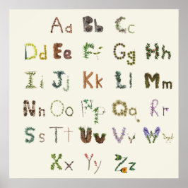 Nature Alphabet Kids Educational Botanical ABC Poster