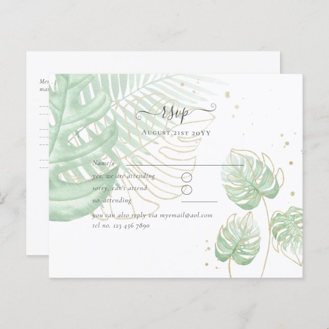 Nature Älskare Bröllop Foral Greenery Rustic Boho (Fram/baksida)