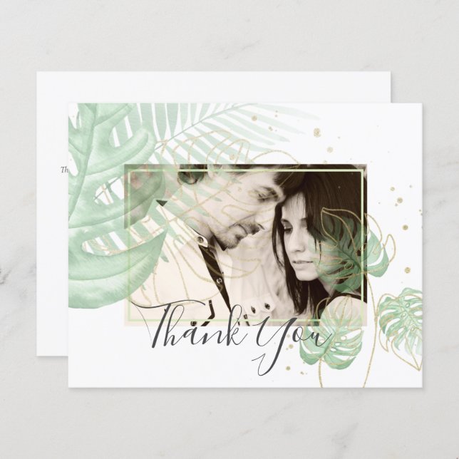 Nature Älskare Bröllop Foral Greenery Rustic Boho (Fram/baksida)