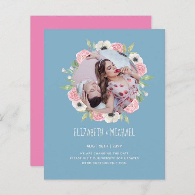 Nature Älskare Bröllop Foral Greenery Rustic Boho (Fram/baksida)