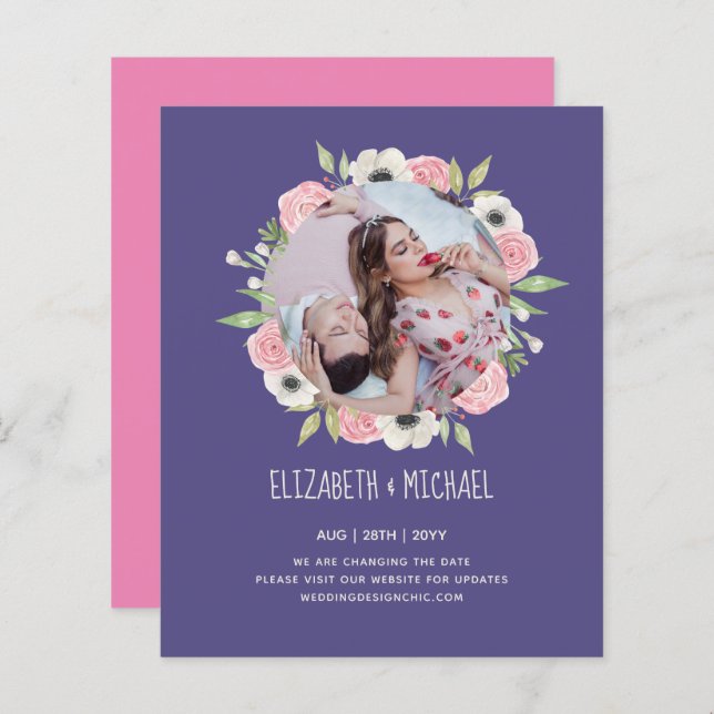 Nature Älskare Bröllop Foral Greenery Rustic Boho (Fram/baksida)