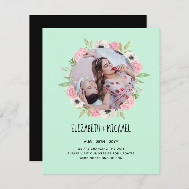 Nature Älskare Bröllop Foral Greenery Rustic Boho (Fram/baksida)