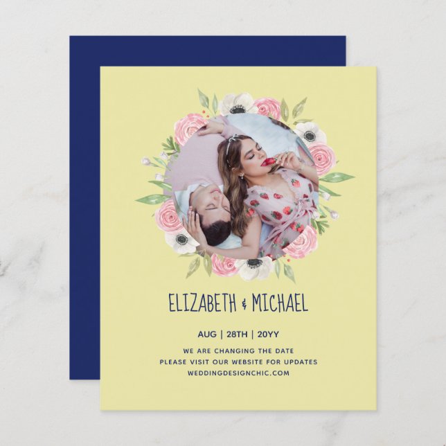 Nature Älskare Bröllop Foral Greenery Rustic Boho (Fram/baksida)