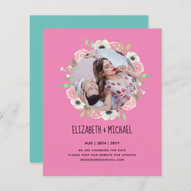 Nature Älskare Bröllop Foral Greenery Rustic Boho (Fram/baksida)