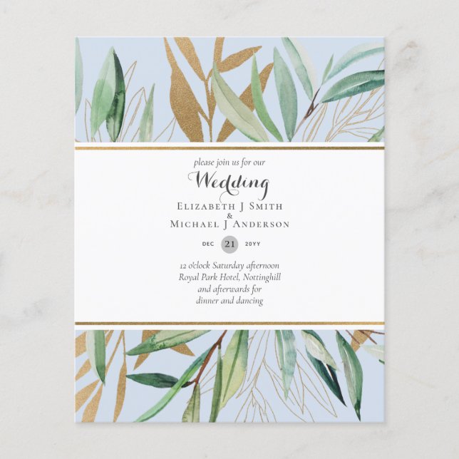 Nature Älskare Bröllop Foral Greenery Rustic Boho Flygblad (Framsidan)