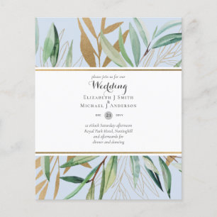 Nature Älskare Bröllop Foral Greenery Rustic Boho Flygblad