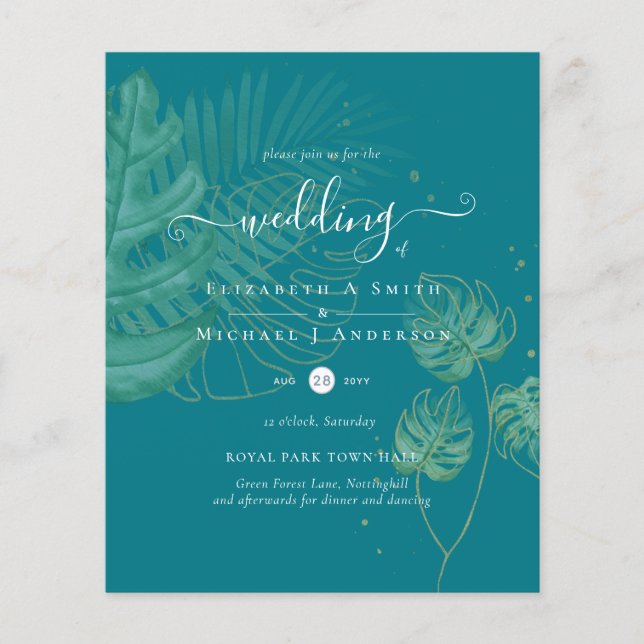 Nature Älskare Bröllop Foral Greenery Rustic Boho Flygblad (Framsidan)