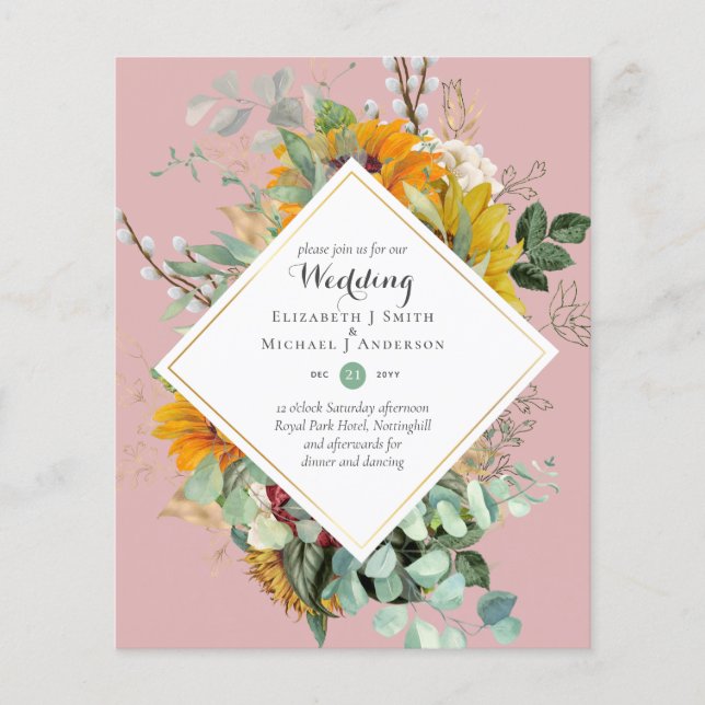 Nature Älskare Bröllop Foral Greenery Rustic Boho Flygblad (Framsidan)