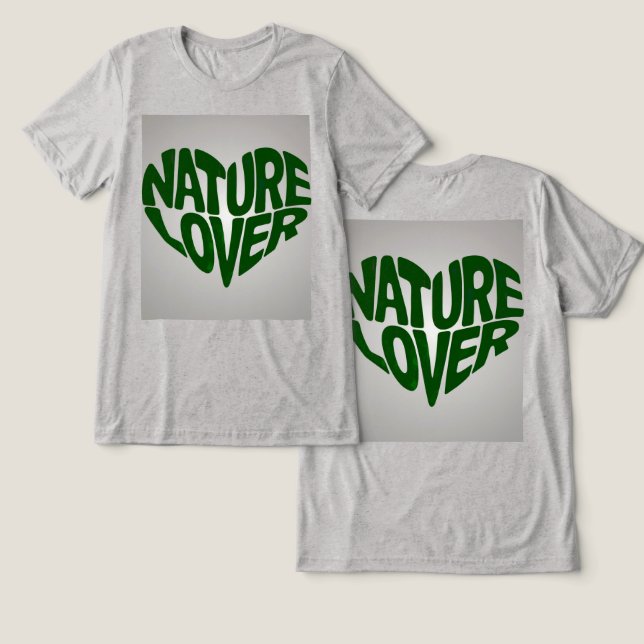 Nature Älskare Grönt Grått T Shirt (Design fram och bak)