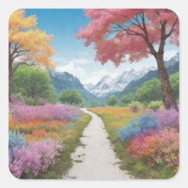 Nature Älskare Sticker Pack, Outdoor Äventyr Fyrkantigt Klistermärke