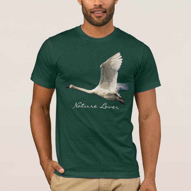 NATURE ÄLSKARE Trumpeter Svan T-Shirt (Framsida)