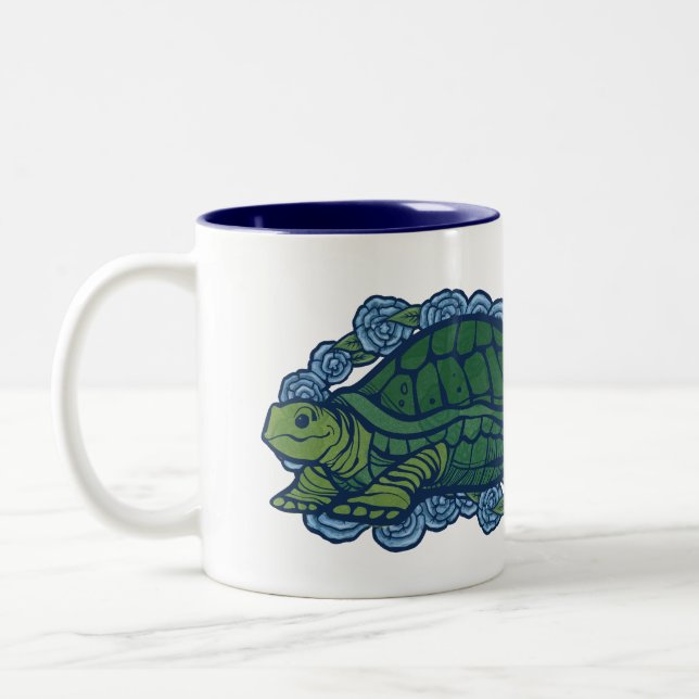Nature Älskare Turtle Art Turtles Två-Tonad Mugg (Vänster)