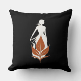 Nature and Woman Silhouette Elegant Feminine Art  Kudde