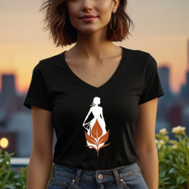 Nature and Woman Silhouette Elegant Feminine Art  T Shirt