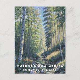*~* Nature AP AP49 Maine Forest Skogen Stream Vaca Vykort