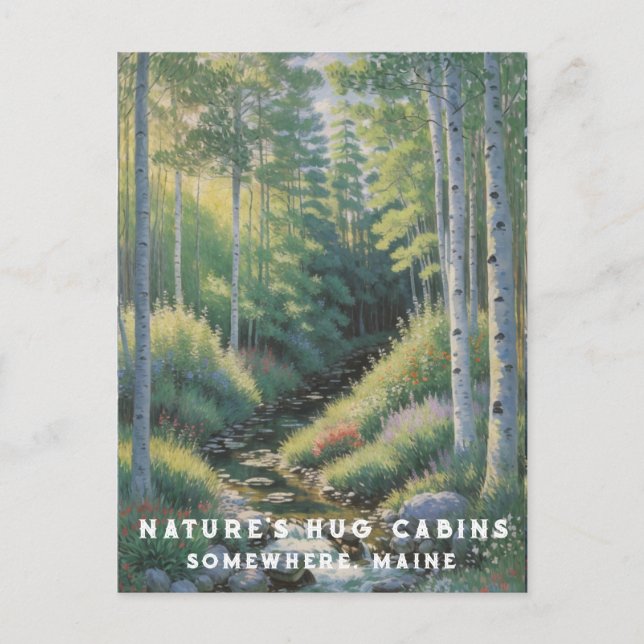 *~* Nature AP AP49 Maine Forest Skogen Vacation St Vykort (Framsida)