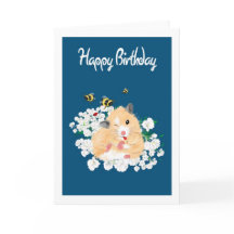 Nature Art Birdday Card - Lustigt hamster