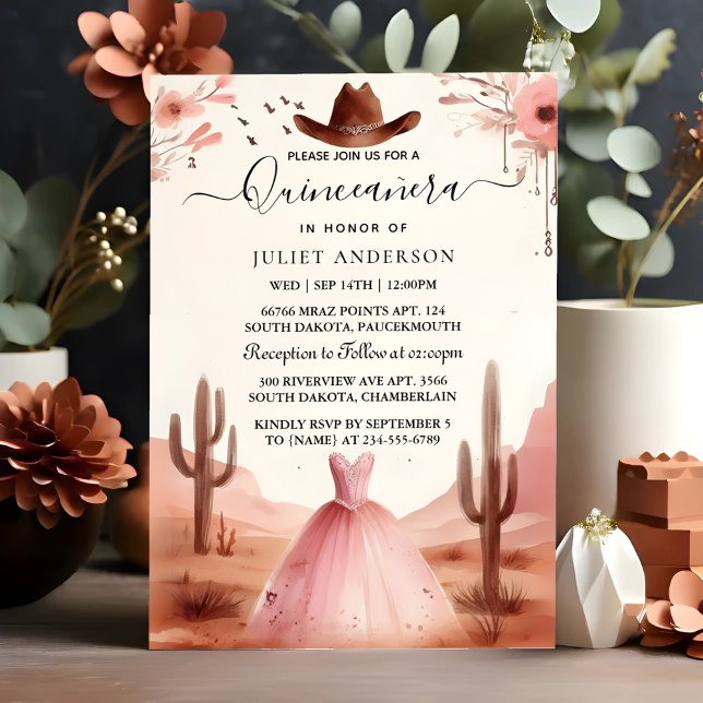 Nature Barn Wood Boho Farm Western Quinceanera Inbjudningar (Skapare uppladdad)