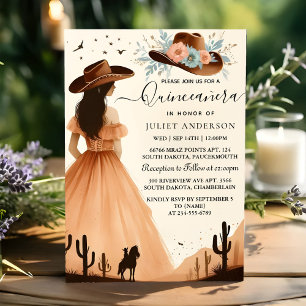 Nature Barn Wood Boho Farm Western Quinceanera Inbjudningar