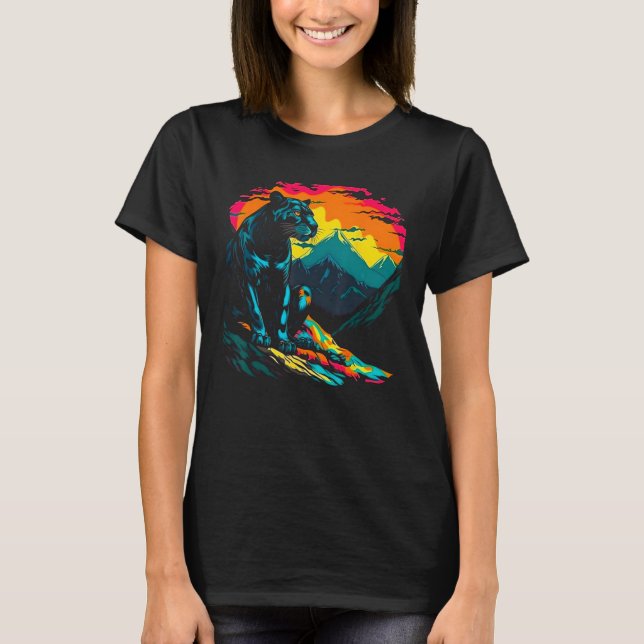 Nature Black Panther T Shirt (Framsida)