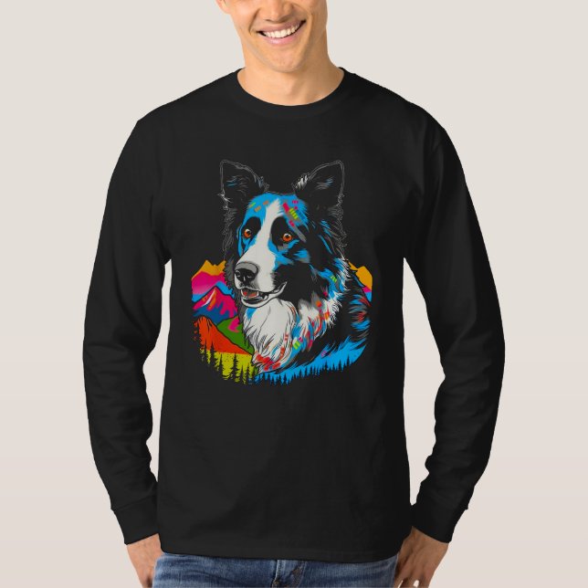 Nature  Border Collie T Shirt (Framsida)