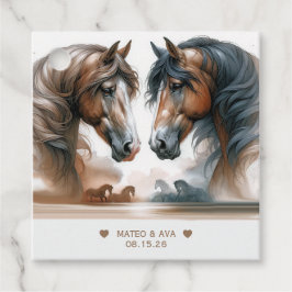 Nature Brown Horses Lägg till bild Bröllop Gåvor Etiketter