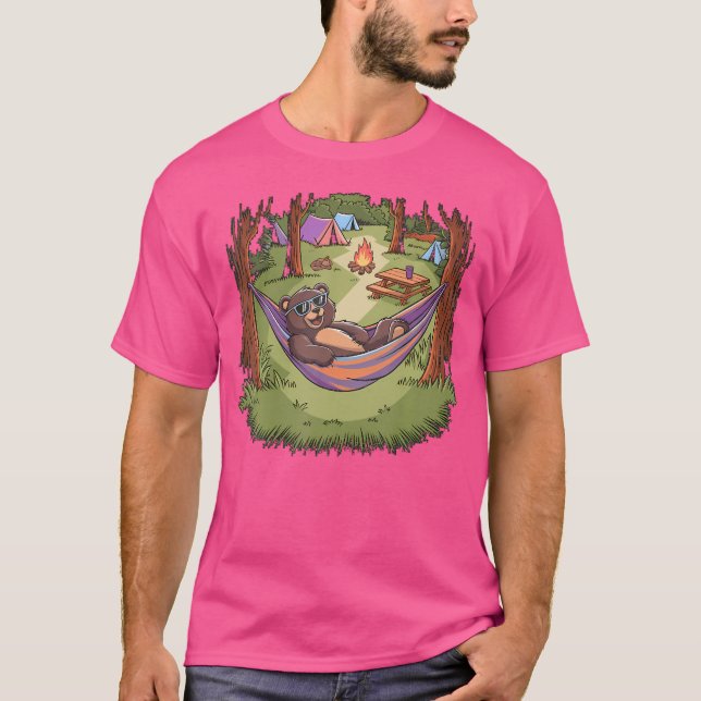 Nature Camping Bear relaxed Hammock and Tält Fores T Shirt (Framsida)
