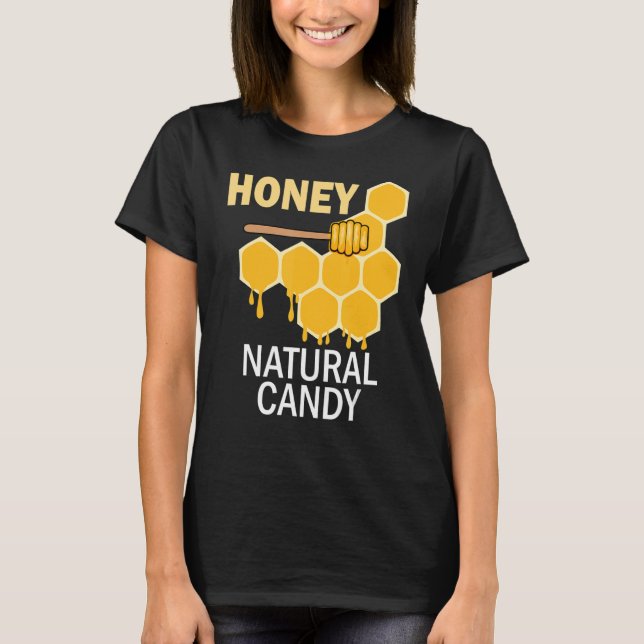 Nature Candy Wildlife Bees Honeycomb Candy T Shirt (Framsida)