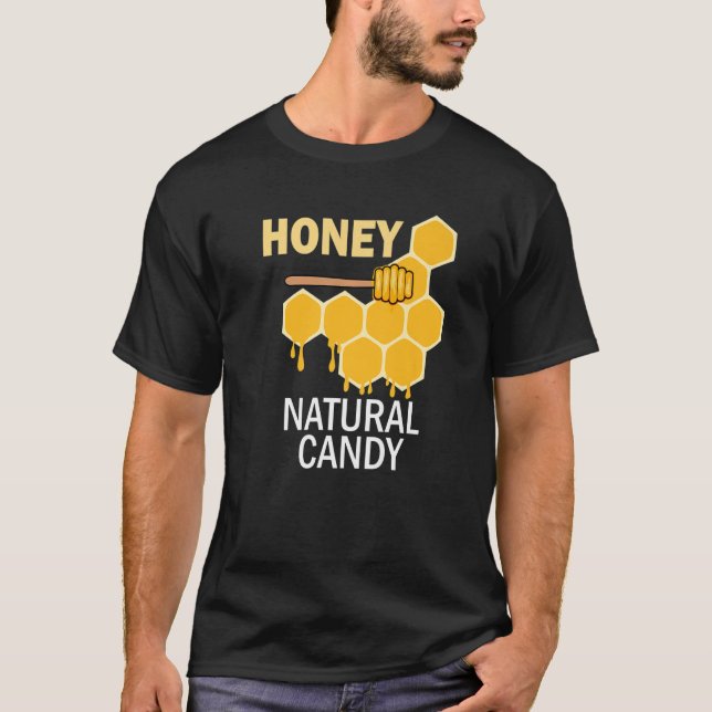 Nature Candy Wildlife Bees Honeycomb Candy T Shirt (Framsida)
