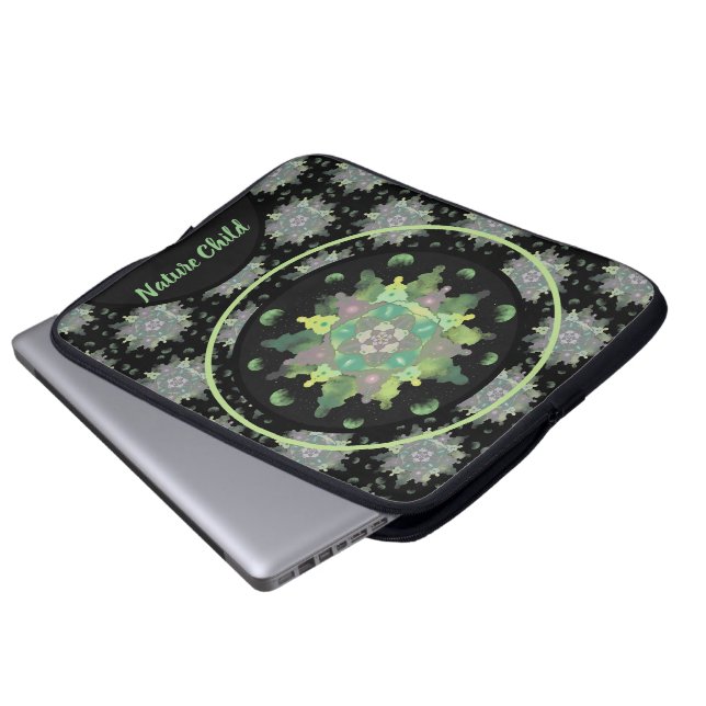 Nature Child Mandala Mönster Laptop Fodral (Framre botten)