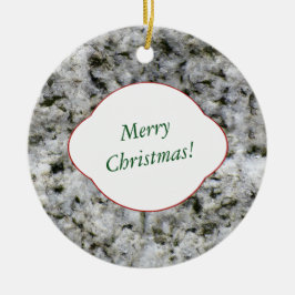 Nature Decorative White Granite Sten med text Julgransprydnad Keramik
