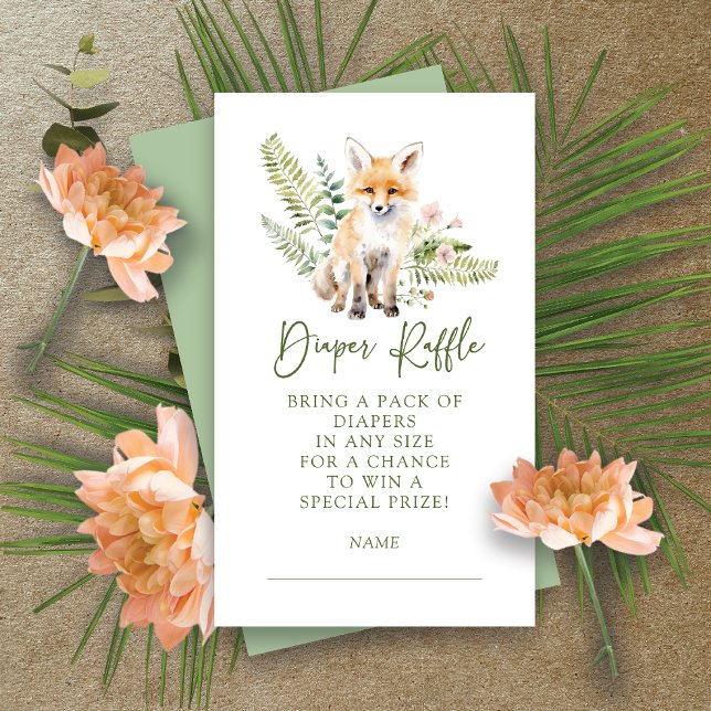 Nature Delight Fox Diaper Raffle-höljeskort Tilläggskort (Skapare uppladdad)