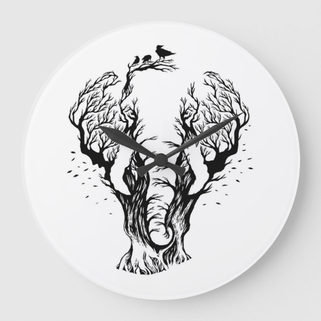 Nature Elephant Stor Klocka (Framsida)
