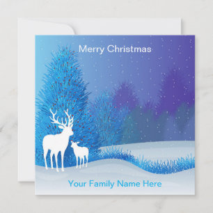 Nature Elk Hjort Blue jul Card Kort