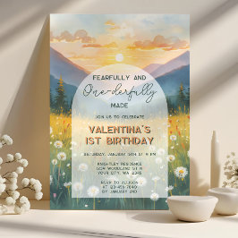 Nature Fearfully Onederfully Made First Birthday Inbjudningar