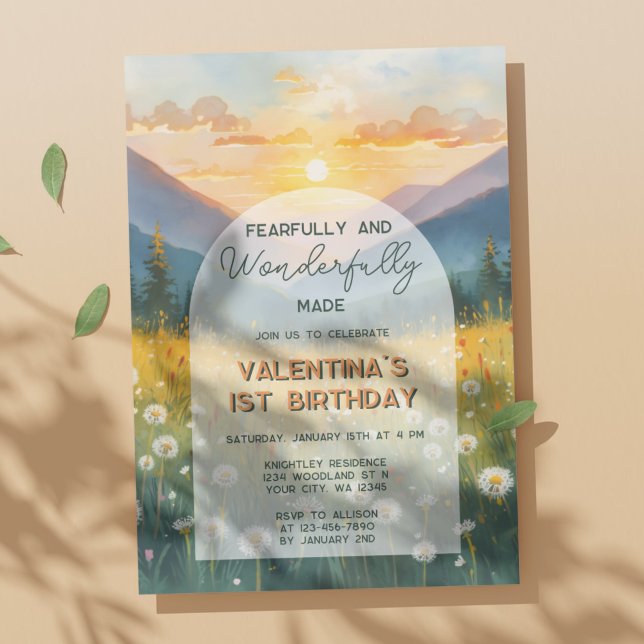 Nature Fearfully & Wonderfully Made Bible Birthday Inbjudningar (Skapare uppladdad)