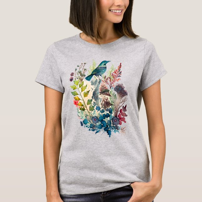 Nature Folk Art Illustrations-illustrationer för v T Shirt (Framsida)