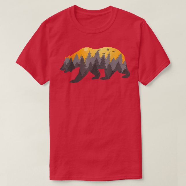 Nature Forest Bear  T Shirt (Design framsida)