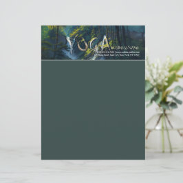 Nature Forest YOGA Gömt Text Meditation Lärare Brevhuvud