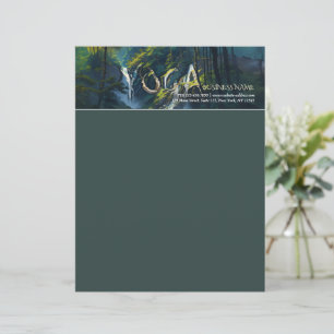 Nature Forest YOGA Gömt Text Meditation Lärare Brevhuvud
