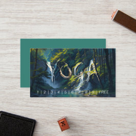 Nature Forest YOGA Gömt Text Meditation Lärare Lojalitetskort