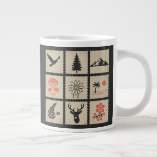 Nature frimärke collage jumbo mugg