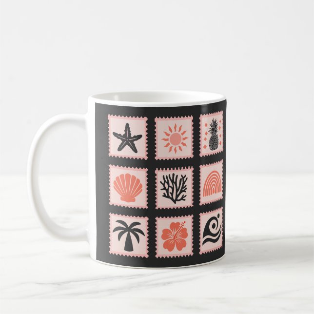 Nature frimärke collage kaffemugg (Vänster)