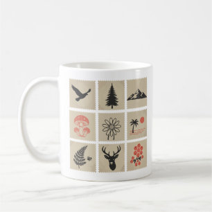 Nature frimärke collage kaffemugg