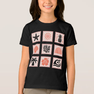 Nature frimärke collage t shirt