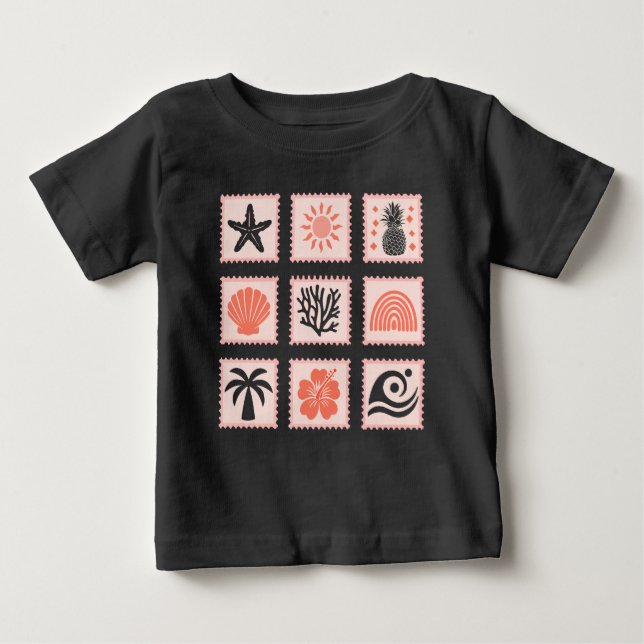 Nature frimärke collage t shirt (Framsida)