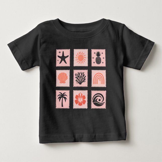 Nature frimärke collage t shirt (Framsida)