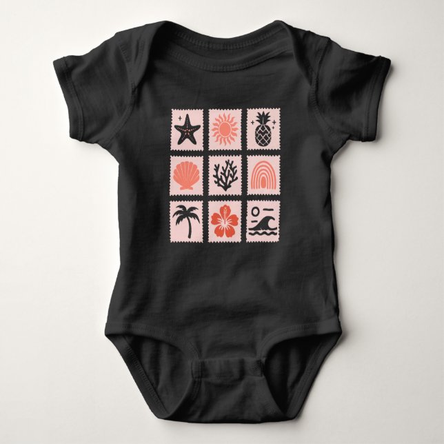 Nature frimärke collage t shirt (Framsida)