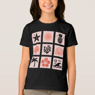 Nature frimärke collage t shirt