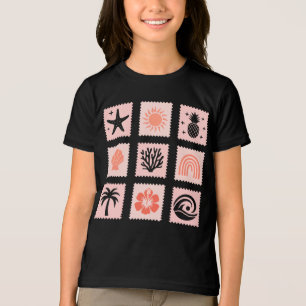 Nature frimärke collage t shirt